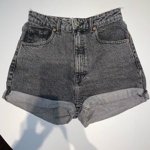 Zara high waist denim shorts, size 6, grey wash